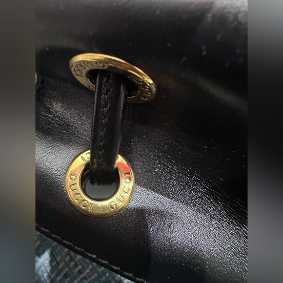Gucci Black Leather Backpack with Gold Accents - Picture 8 of 12